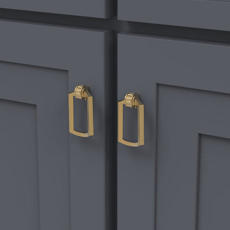 Belwith Keeler Bijou Astoria 3-1/8" Long Pendant Pull in Brushed Golden Brass B056405-BGB Mounted