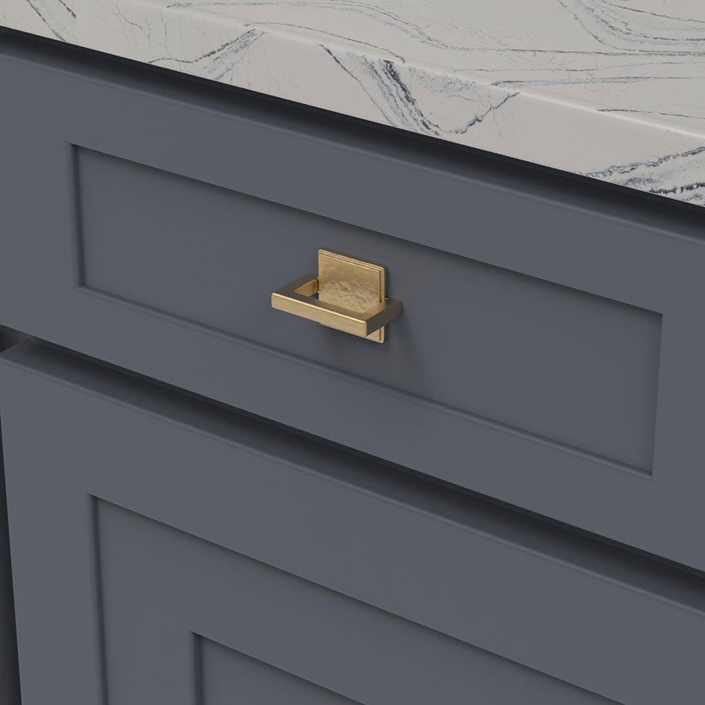 Belwith Keeler Bijou Ember Cabinet Handle Pull in Brushed Golden Brass 1" B056428-BGB Mounted