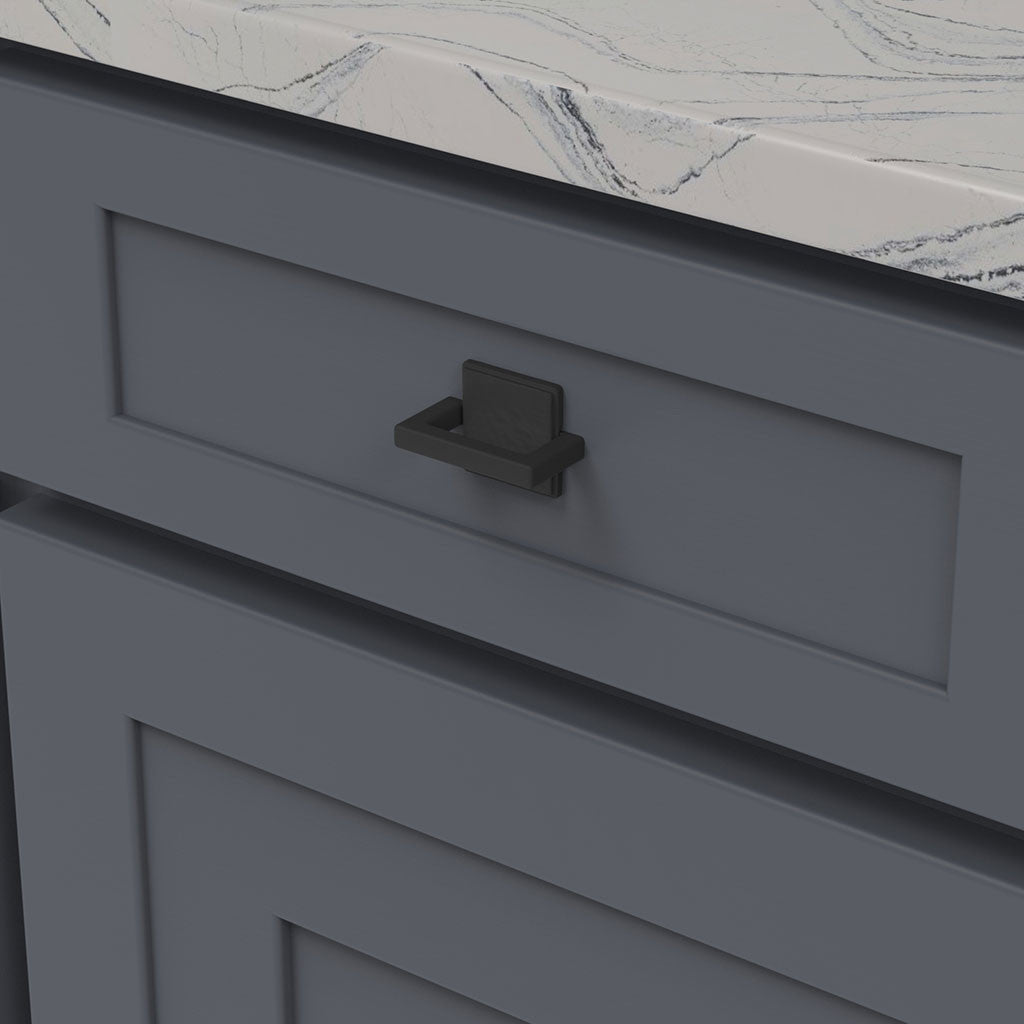 Belwith Keeler Bijou Ember Cabinet Handle Pull in Matte Black 1" B056428-MB Mounted