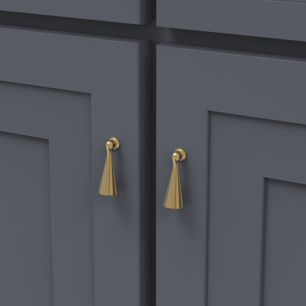 Belwith Keeler Bijou Laurel 2-1/2" Long Pendant in Brushed Golden Brass B050038-BGB Mounted
