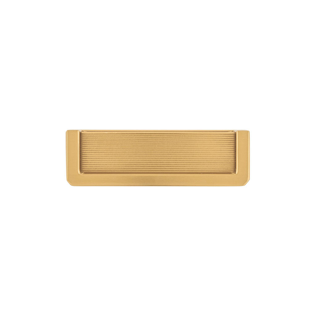 Belwith Keeler Bijou Linea 3" Centers Cabinet Handle Pull in Brushed Golden Brass 3-1/2" Long B056060-BGB Front View