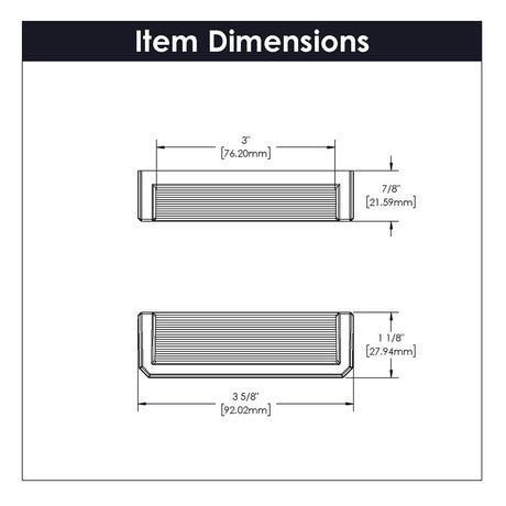 Belwith Keeler Bijou Linea 3" Centers Cabinet Handle Pull in Brushed Golden Brass 3-1/2" Long B056060-BGB Specs