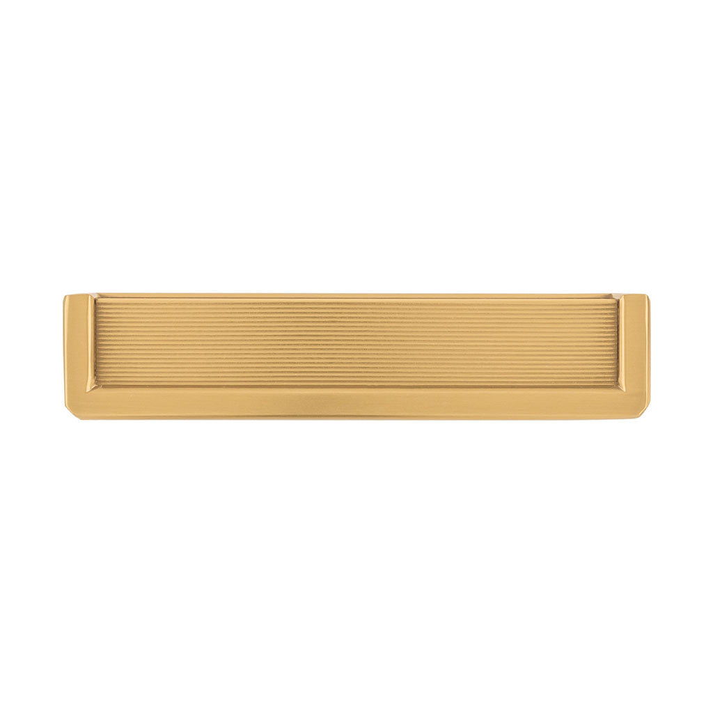 Belwith Keeler Bijou Linea 3" Centers Cabinet Handle Pull in Brushed Golden Brass 5" Long B056013-BGB Front View