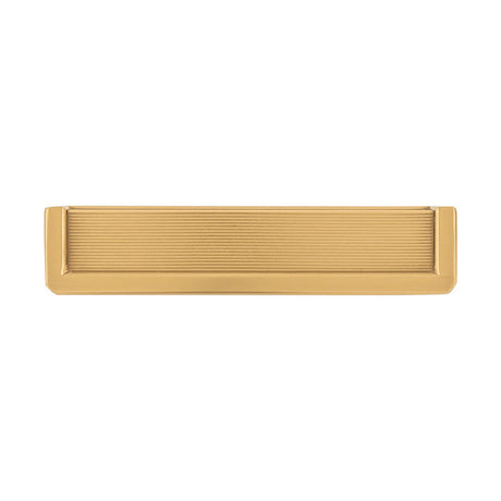 Belwith Keeler Bijou Linea 3" Centers Cabinet Handle Pull in Brushed Golden Brass 5" Long B056013-BGB Front View