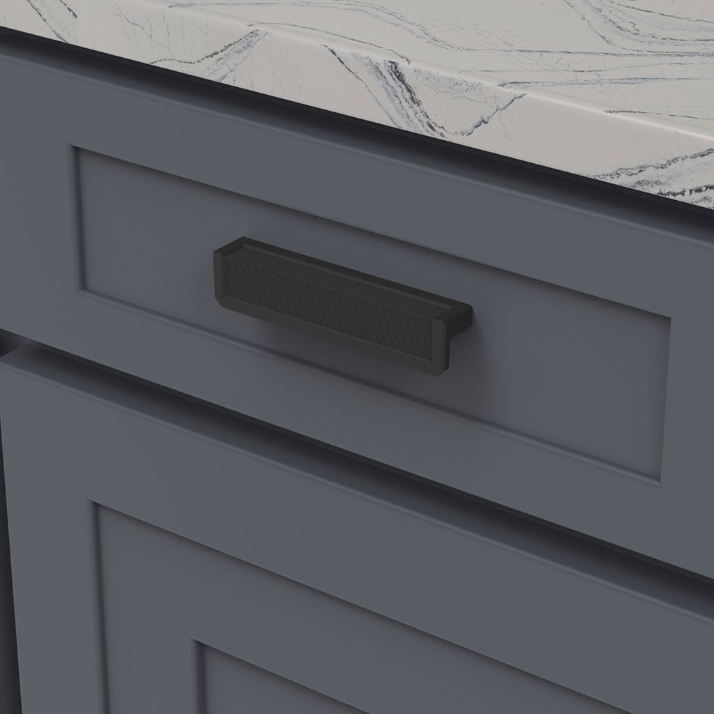 Belwith Keeler Bijou Linea 3" Centers Cabinet Handle Pull in Matte Black 5" Long B056013-MB Mounted