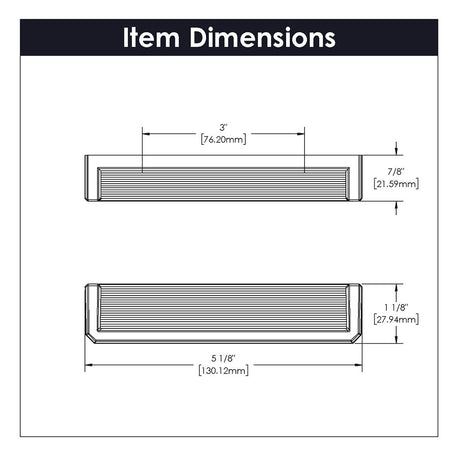 Belwith Keeler Bijou Linea 3" Centers Cabinet Handle Pull in Matte Black 5" Long B056013-MB Specs