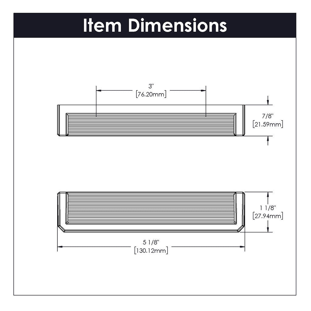 Belwith Keeler Bijou Linea 3" Centers Cabinet Handle Pull in Satin Nickel 5" B056013-SN Specs
