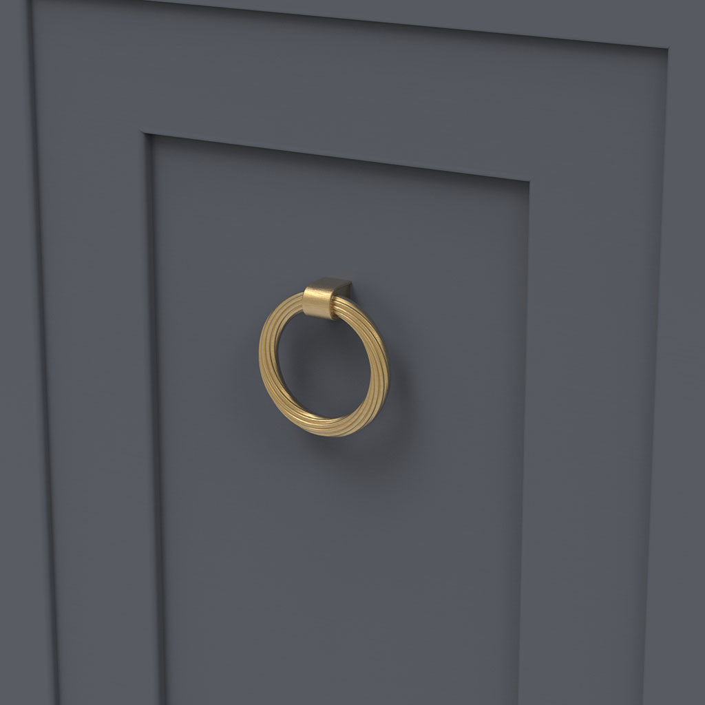 Belwith Keeler Bijou Sybil 2-3/4" Diameter Ring Pull in Brushed Golden Brass B076986-BGB Mounted