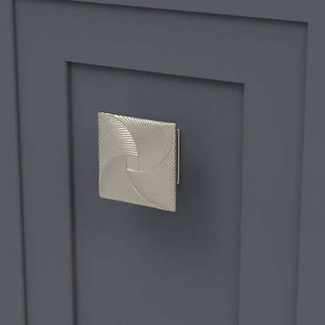 Belwith Keeler Bijou Tempest 3-1/2" Square Cabinet Knob in Satin Nickel B057801-SN Mounted
