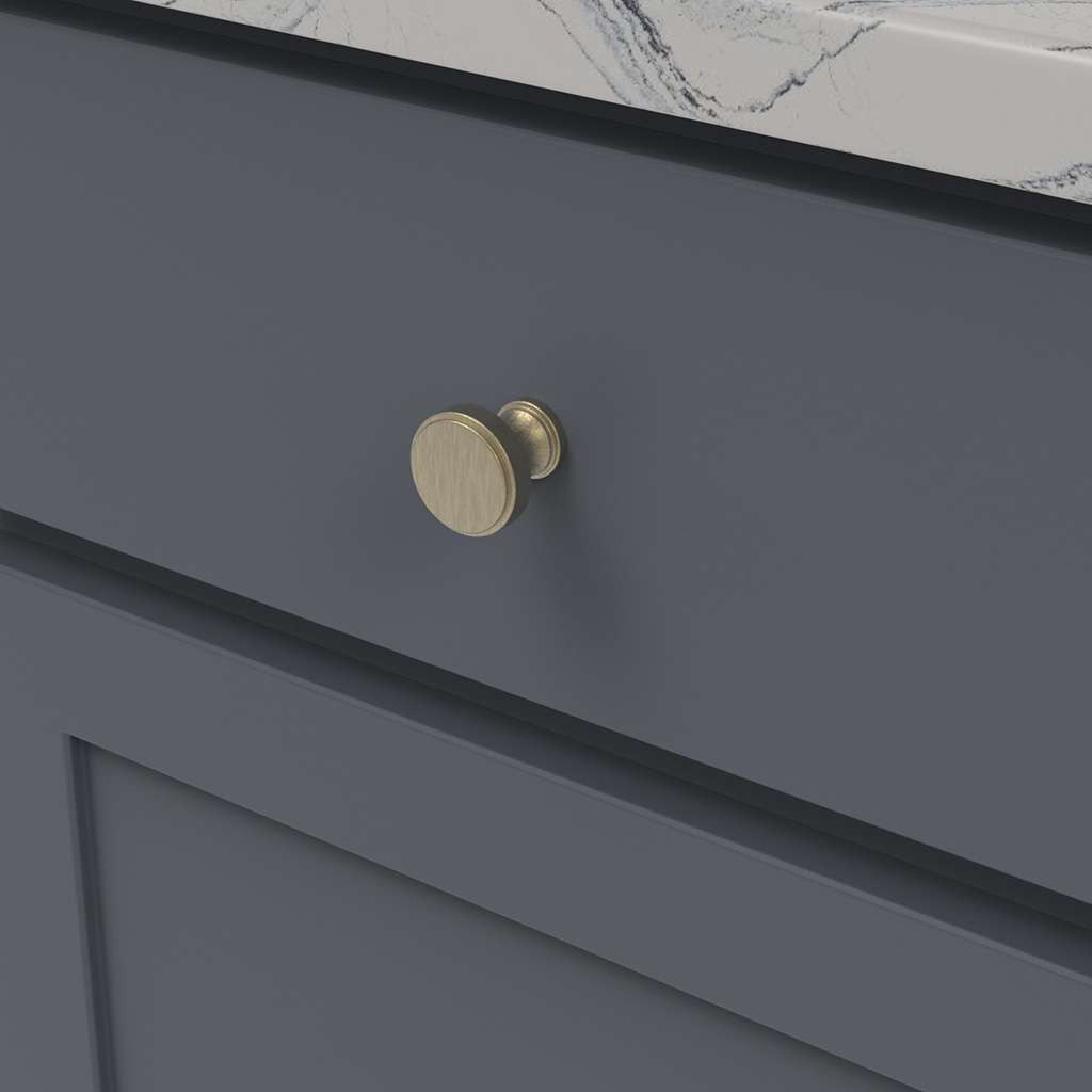 Belwith Keeler Brownstone 1-1/4" Diameter Cabinet Knob in Champagne Bronze B077459-CBZ Mounted
