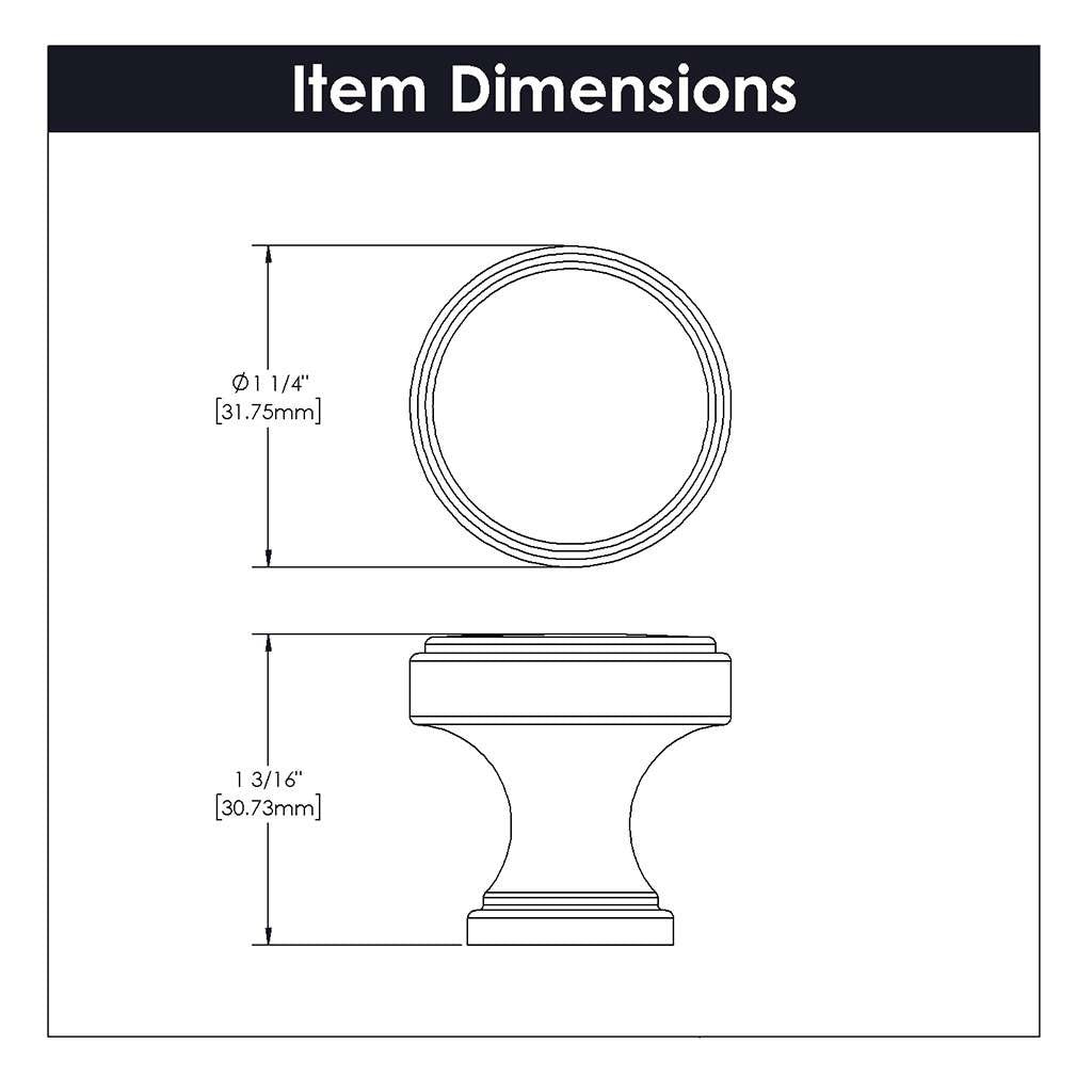 Belwith Keeler Brownstone 1-1/4" Diameter Cabinet Knob in Champagne Bronze B077459-CBZ Specs