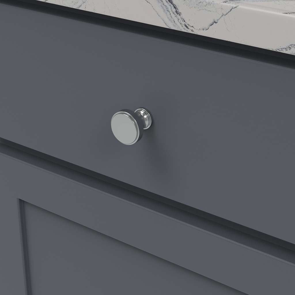 Belwith Keeler Brownstone 1-1/4" Diameter Cabinet Knob in Chrome B077459-CH Mounted