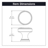 Belwith Keeler Brownstone 1-1/4" Diameter Cabinet Knob in Matte Black B077459-MB Specs