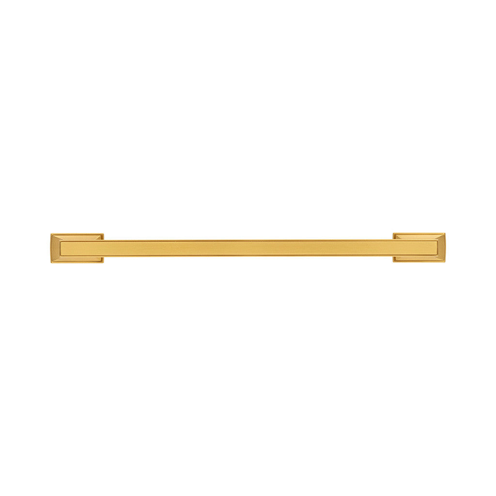 BELWITH KEELER Brownstone Appliance Pulls in Brushed Golden Brass 12" B078830-BGB Front View