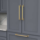 BELWITH KEELER Brownstone Appliance Pulls in Brushed Golden Brass 12" B078830-BGB Mounted