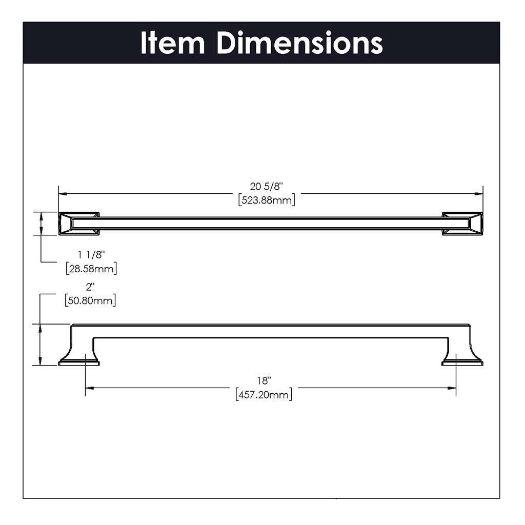 BELWITH KEELER Brownstone Appliance Pulls in Chrome 18" B078831-CH Specs
