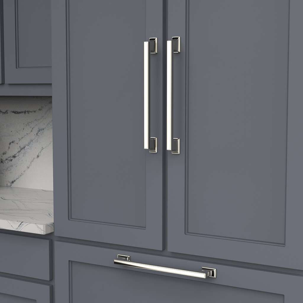 BELWITH KEELER Brownstone Appliance Pulls in Polished Nickel 12" B078830-14 Mounted