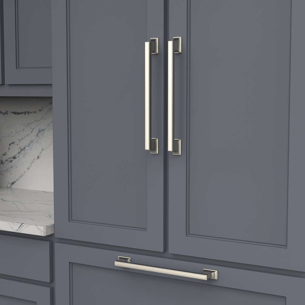 BELWITH KEELER Brownstone Appliance Pulls in Satin Nickel 12" B078830-SN Mounted