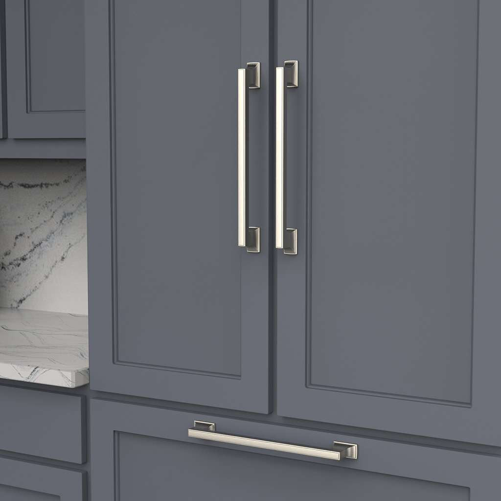 BELWITH KEELER Brownstone Appliance Pulls in Satin Nickel 18" B078831-SN Mounted