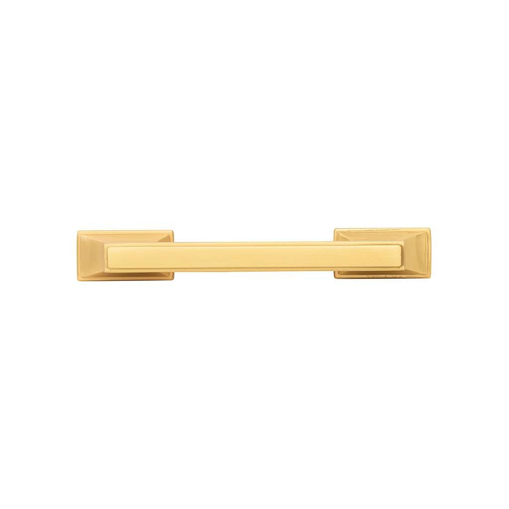 BELWITH KEELER Brownstone Handle Cabinet Pulls in Brushed Golden Brass 3" 96mm B077461-BGB Front View