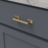 BELWITH KEELER Brownstone Handle Cabinet Pulls in Brushed Golden Brass 3" 96mm B077461-BGB Mounted