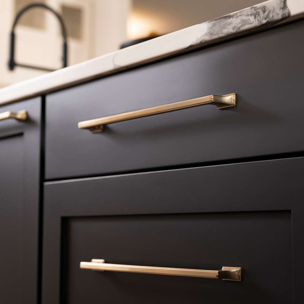 BELWITH KEELER Brownstone Handle Cabinet Pulls in Champagne Bronze 12" B077465-CBZ Display