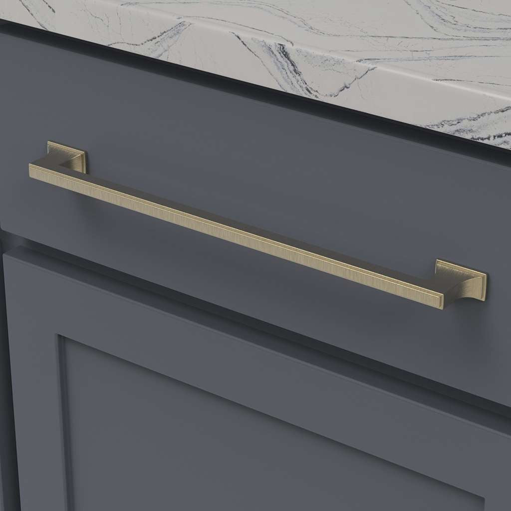 BELWITH KEELER Brownstone Handle Cabinet Pulls in Champagne Bronze 12" B077465-CBZ Mounted