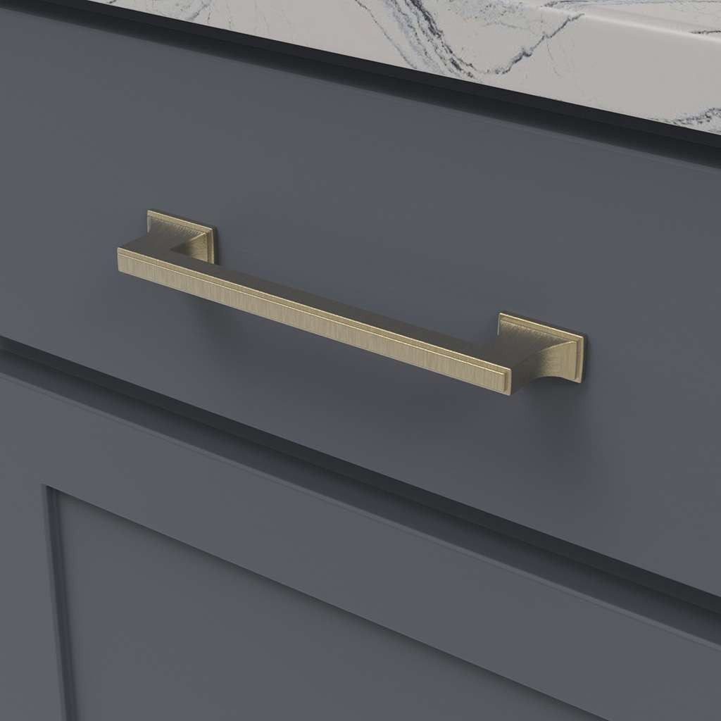 BELWITH KEELER Brownstone Handle Cabinet Pulls in Champagne Bronze 160mm B077463-CBZ Mounted