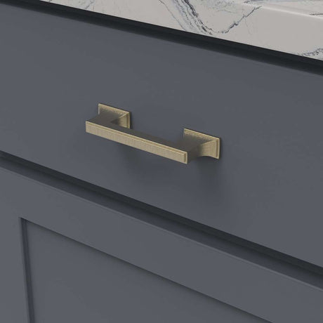 BELWITH KEELER Brownstone Handle Cabinet Pulls in Champagne Bronze 3" 96mm B077461-CBZ Mounted