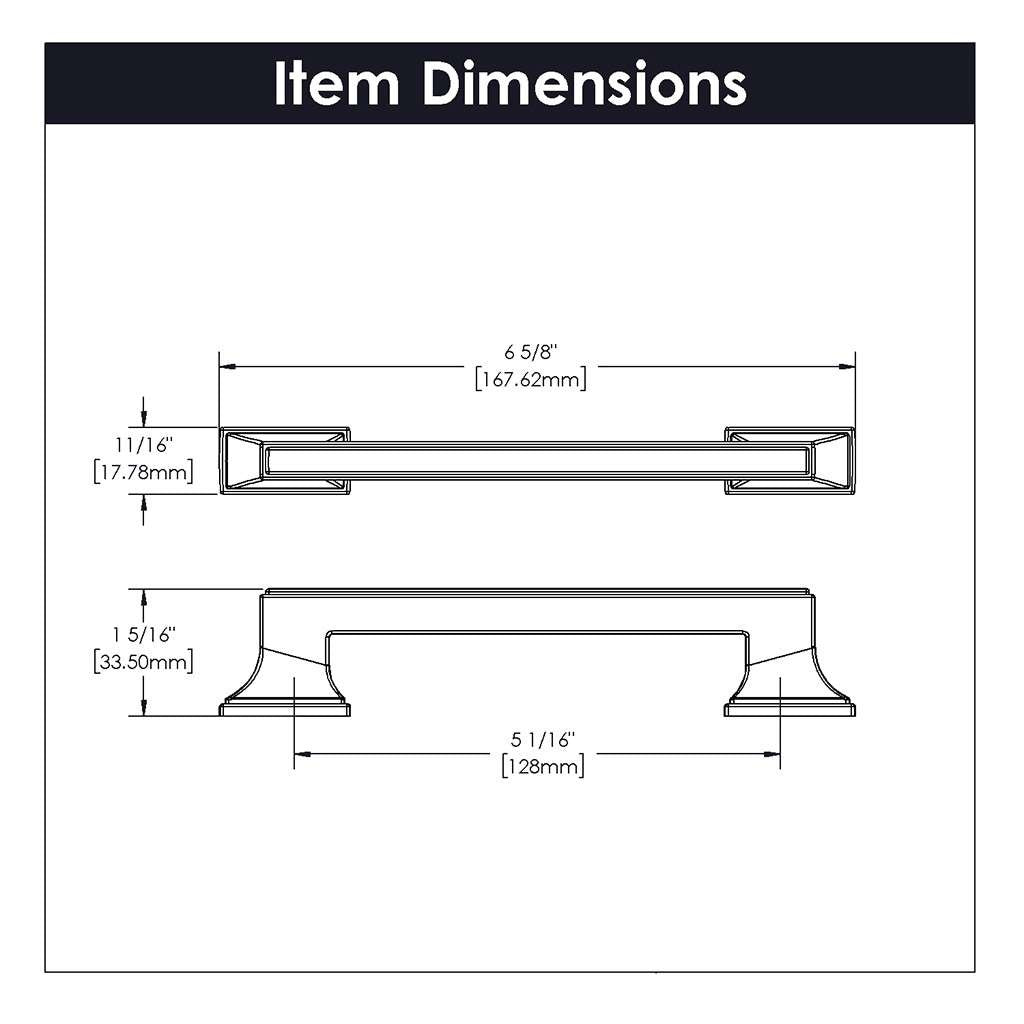 BELWITH KEELER Brownstone Handle Cabinet Pulls in Chrome 128mm B077462-CH Specs