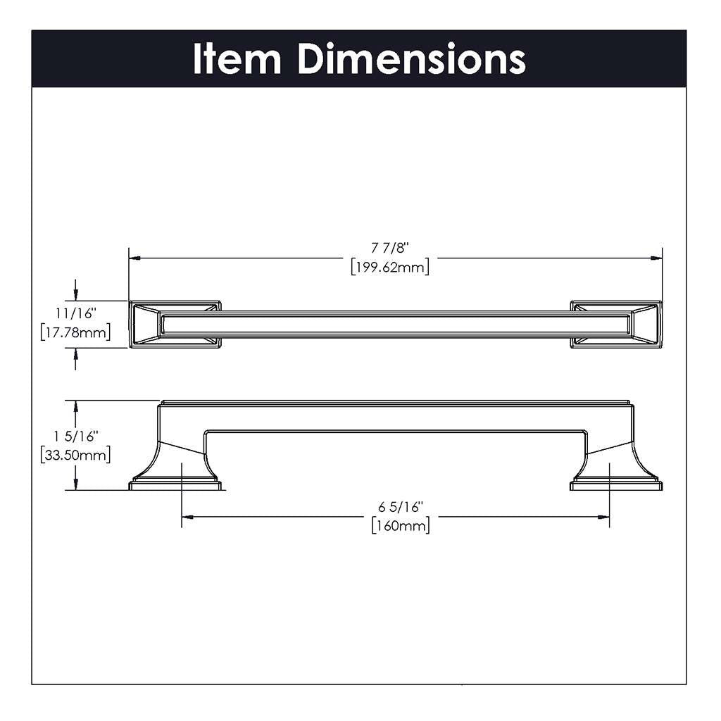 BELWITH KEELER Brownstone Handle Cabinet Pulls in Chrome 160mm B077463-CH Specs