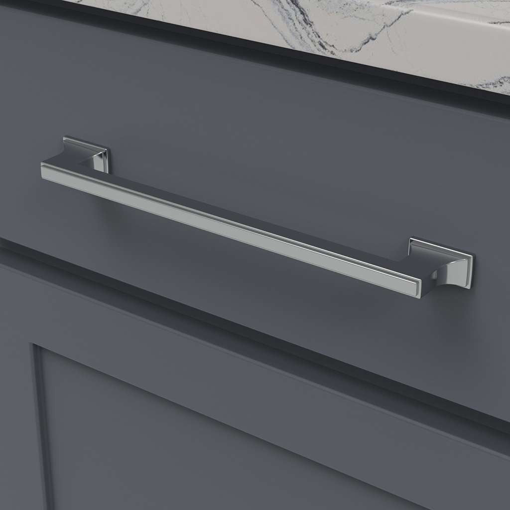 BELWITH KEELER Brownstone Handle Cabinet Pulls in Chrome 224mm B077464-CH Mounted