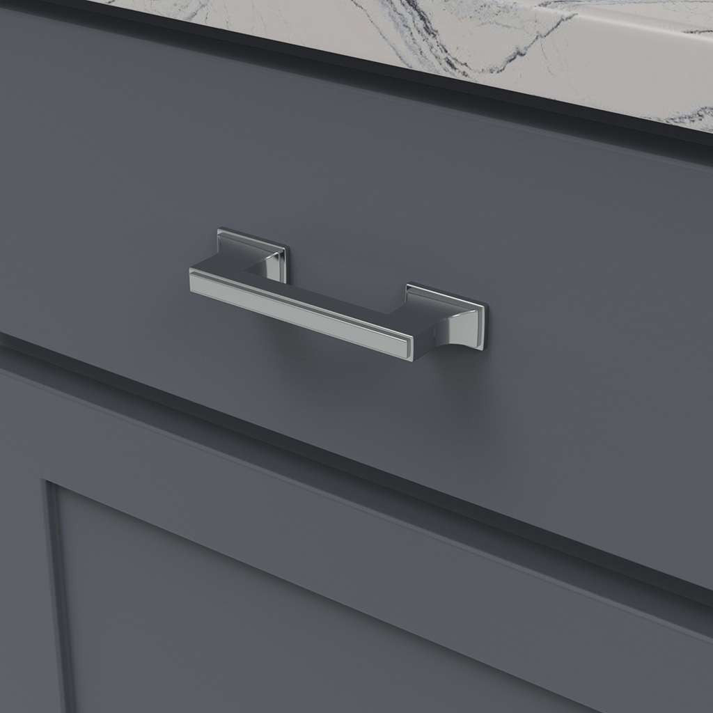 BELWITH KEELER Brownstone Handle Cabinet Pulls in Chrome 3" 96mm B077461-CH Mounted