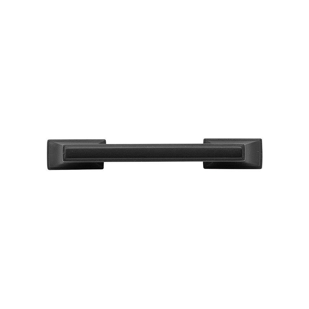 BELWITH KEELER Brownstone Handle Cabinet Pulls in Matte Black 3" 96mm B077461-MB Front View