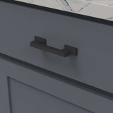 BELWITH KEELER Brownstone Handle Cabinet Pulls in Matte Black 3" 96mm B077461-MB Mounted