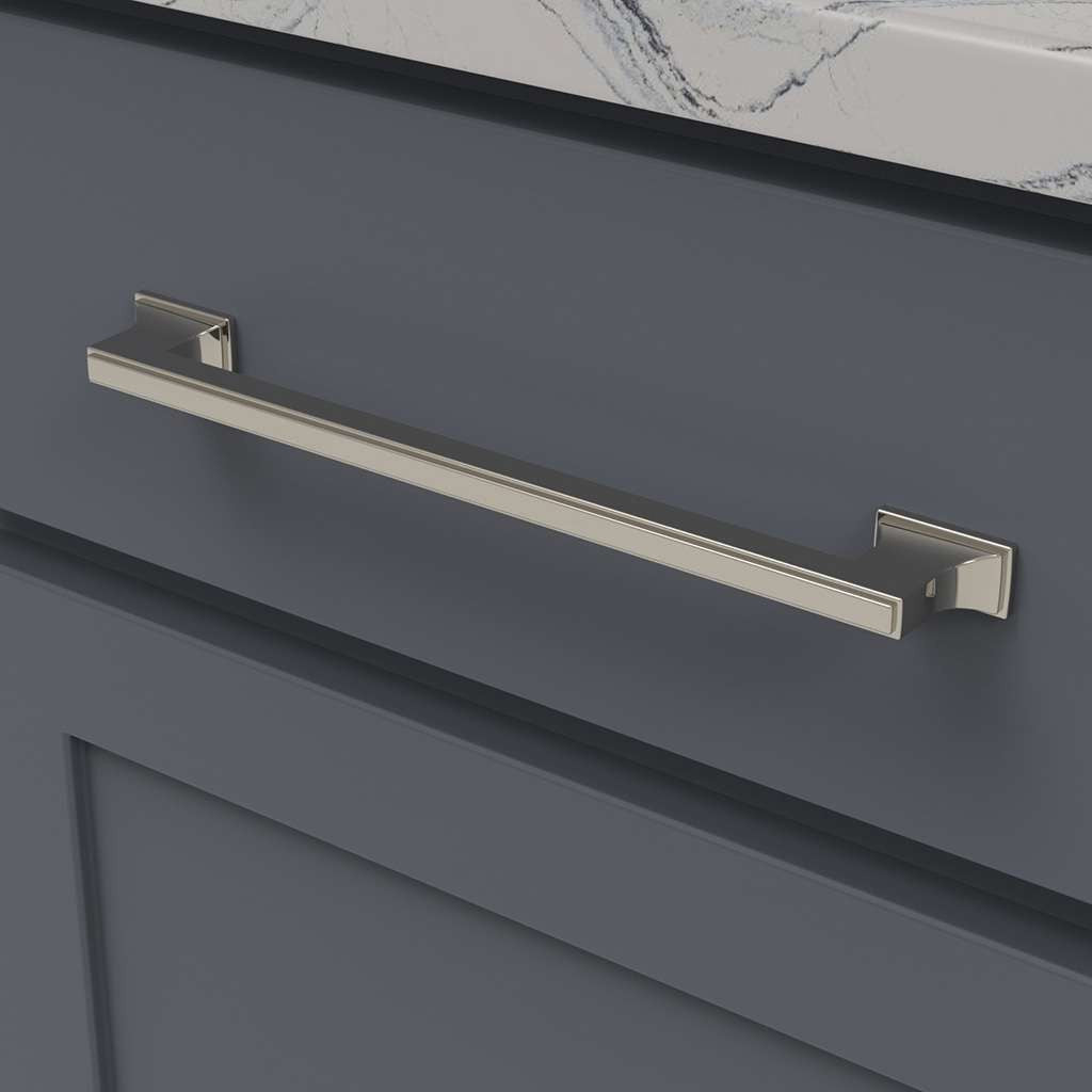 BELWITH KEELER Brownstone Handle Cabinet Pulls in Polished Nickel 224mm B077464-14 Mounted