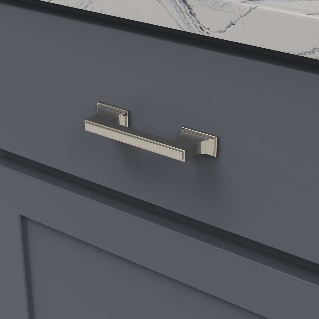 BELWITH KEELER Brownstone Handle Cabinet Pulls in Polished Nickel 3" 96mm B077461-14 Mounted