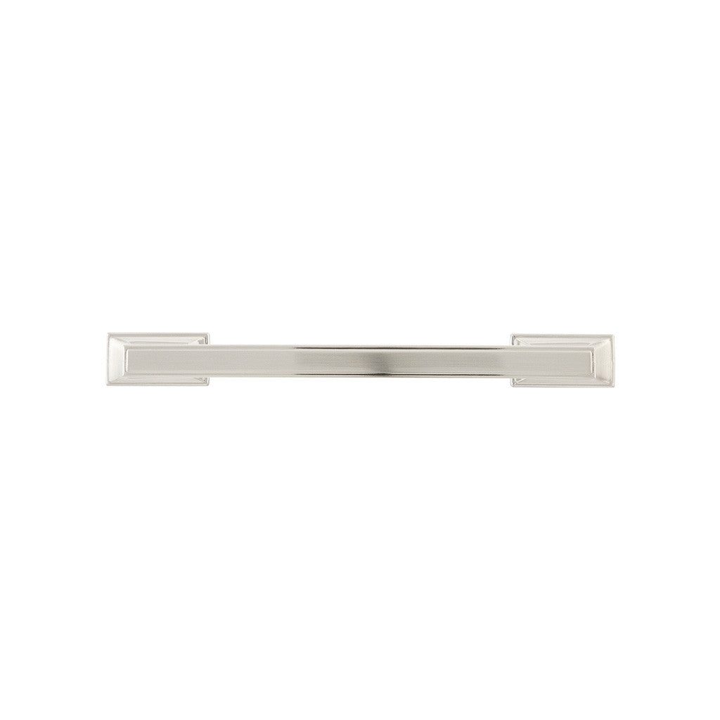 BELWITH KEELER Brownstone Handle Cabinet Pulls in Satin Nickel 128mm B077462-SN Front View