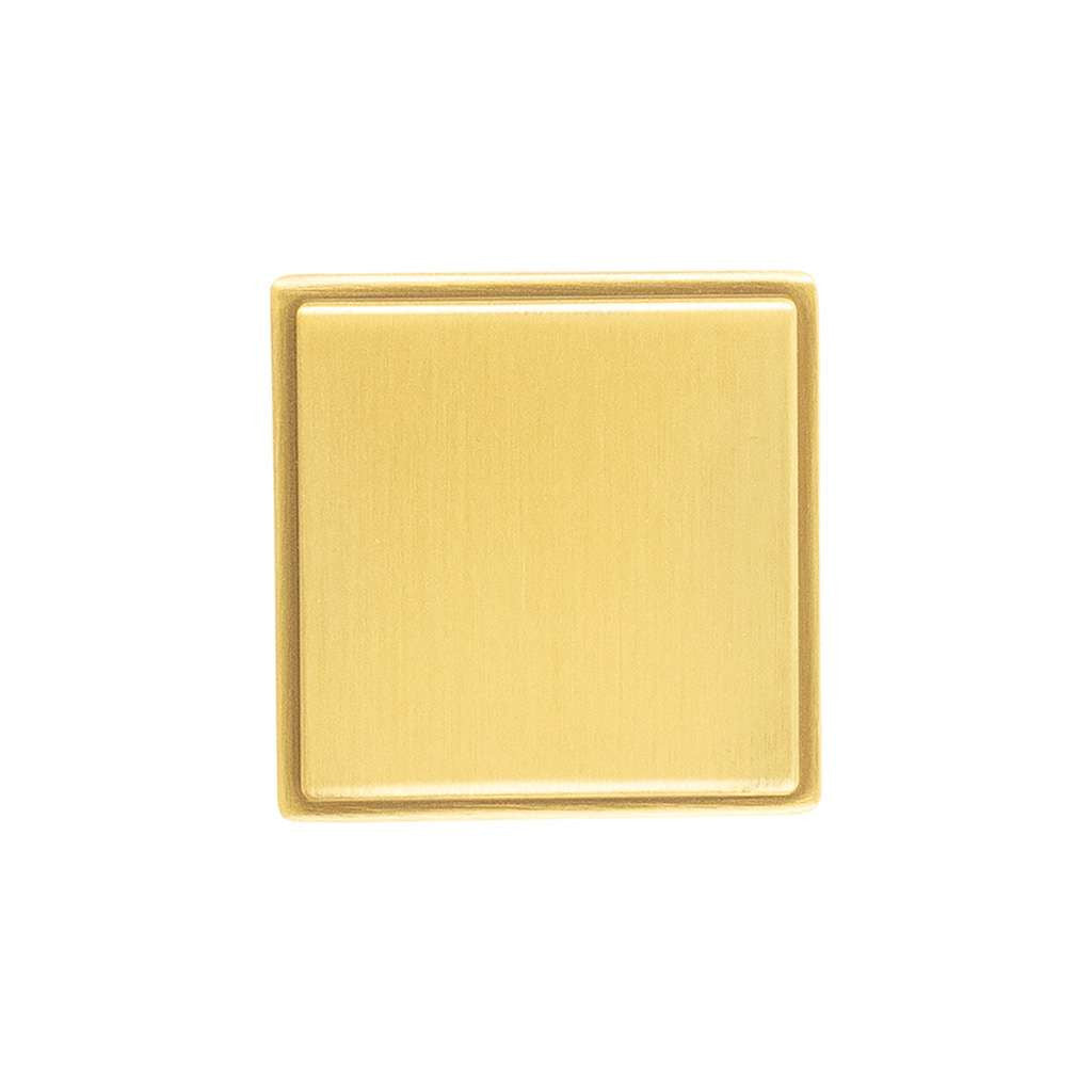 Belwith Keeler Brownstone Square Cabinet Knob in Brushed Golden Brass 1-1/4" B077460-BGB Front View