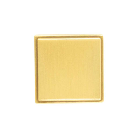 Belwith Keeler Brownstone Square Cabinet Knob in Brushed Golden Brass 1-1/4" B077460-BGB Front View