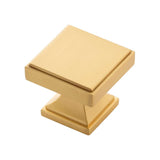 Belwith Keeler Brownstone Square Cabinet Knob in Brushed Golden Brass 1-1/4" B077460-BGB