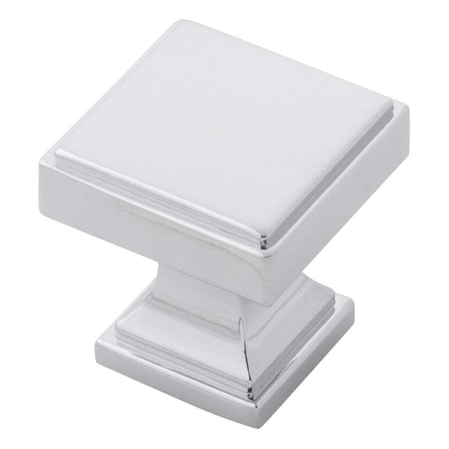 Belwith Keeler Brownstone Square Cabinet Knob in Chrome 1" B077458-CH