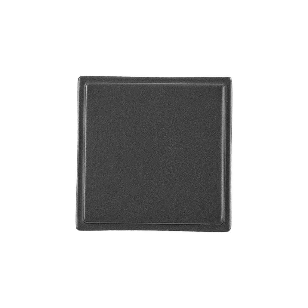 Belwith Keeler Brownstone Square Cabinet Knob in Matte Black 1-1/4" B077460-MB Front View
