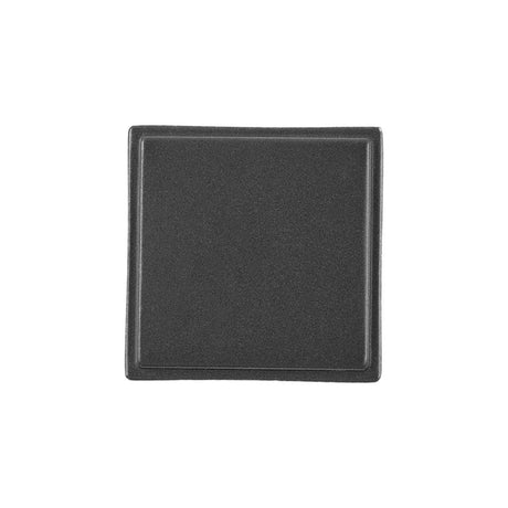 Belwith Keeler Brownstone Square Cabinet Knob in Matte Black 1-1/4" B077460-MB Front View