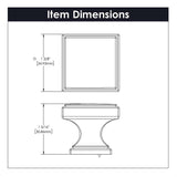 Belwith Keeler Brownstone Square Cabinet Knob in Matte Black 1-1/4" B077460-MB Specs