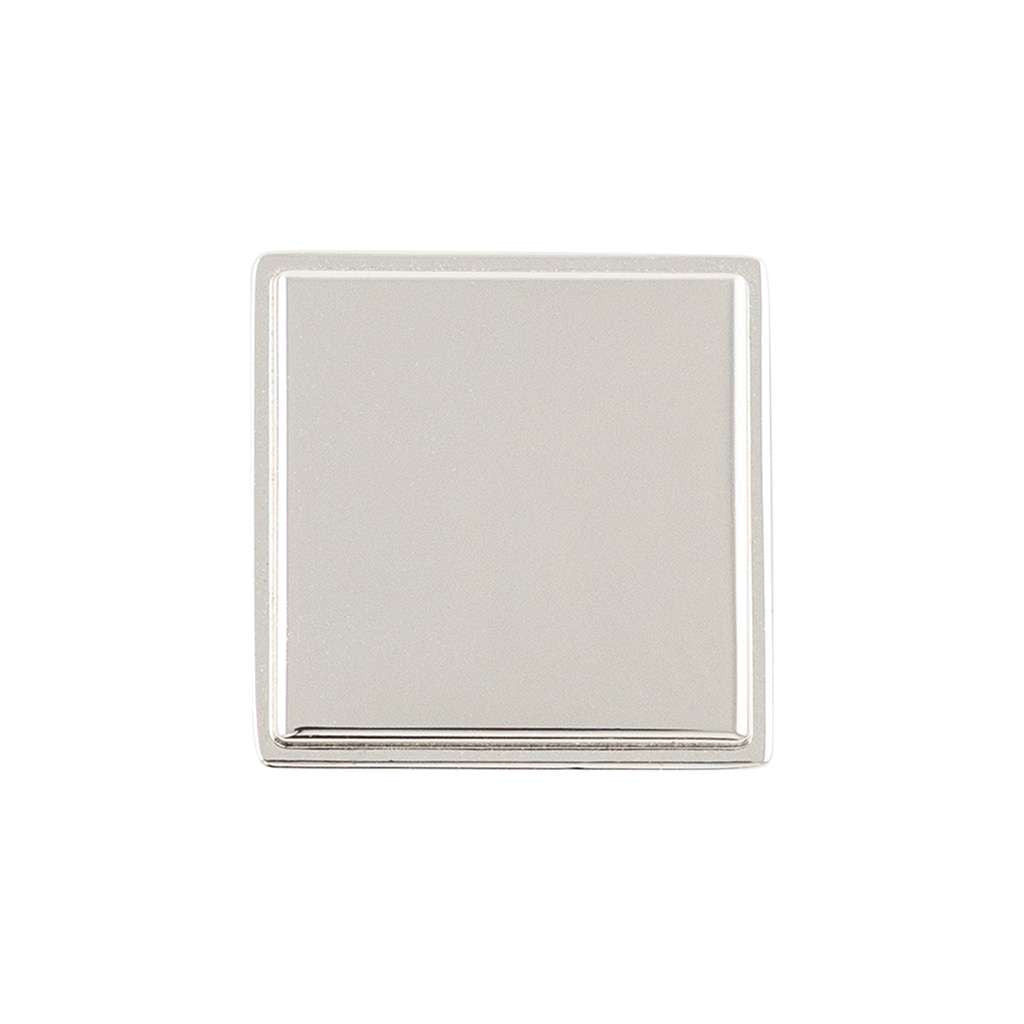 Belwith Keeler Brownstone Square Cabinet Knob in Polished Nickel 1-1/4" B077460-14 Front View