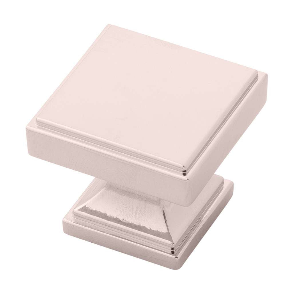 Belwith Keeler Brownstone Square Cabinet Knob in Polished Nickel 1-1/4" B077460-14