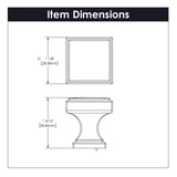 Belwith Keeler Brownstone Square Cabinet Knob in Polished Nickel 1" B077458-14 Specs