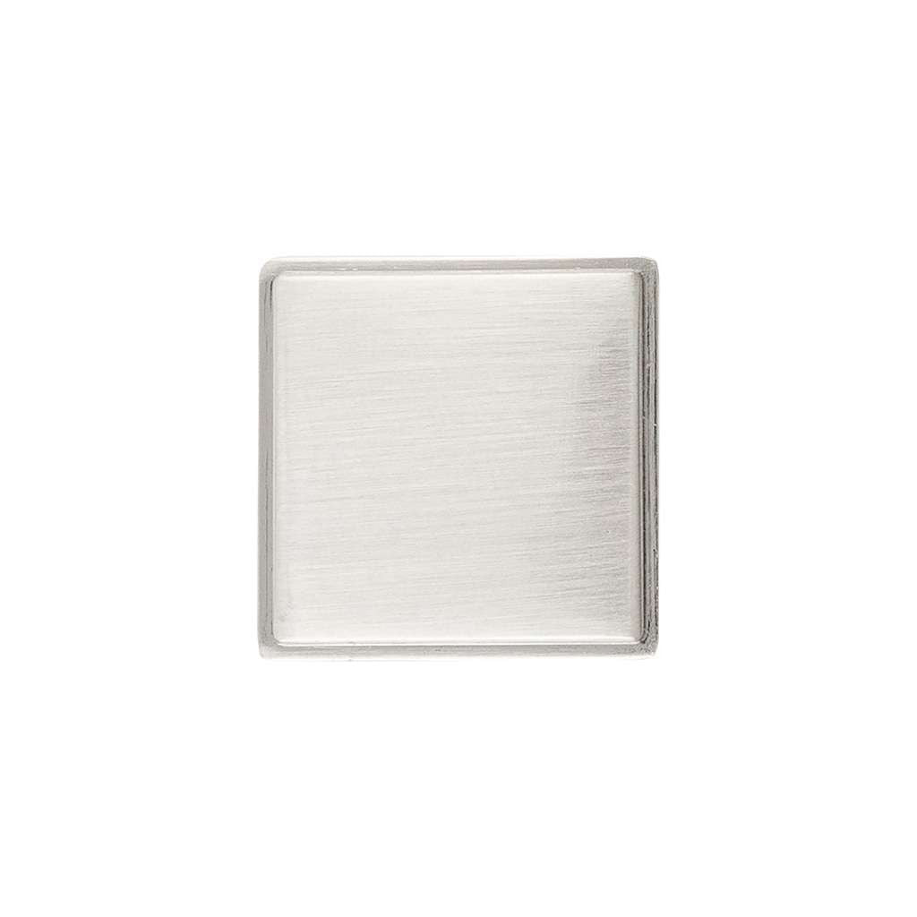 Belwith Keeler Brownstone Square Cabinet Knob in Satin Nickel 1" B077458-SN Front View