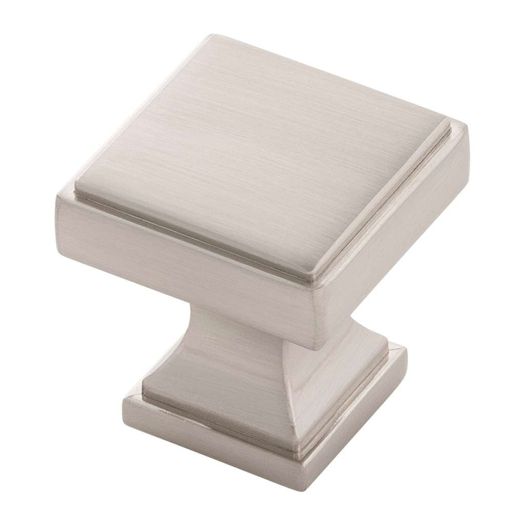 Belwith Keeler Brownstone Square Cabinet Knob in Satin Nickel 1" B077458-SN